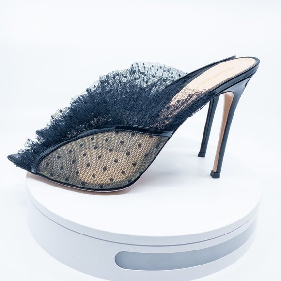 GIANVITO ROSSI Ofelia Ruffle Tulle Mule size 42, H0234 - Picture 7 of 12